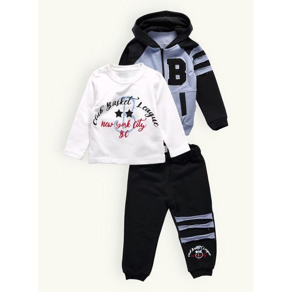 Detská športová tepláková súprava modro-čierna