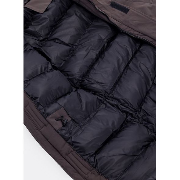 Pánská zimní bunda hnědá šedá