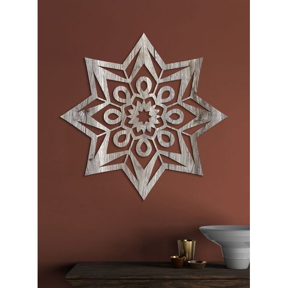 Moderní dřevěná mandala STAR