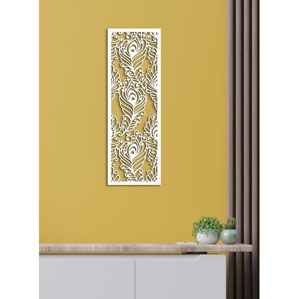 Luxusní dřevěná mandala Páví peří