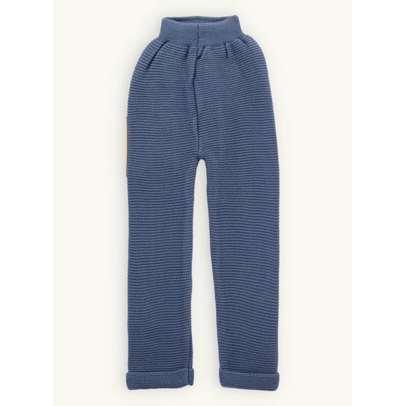 Dětské pletené tepláky MEDVÍDEK pastelově modré