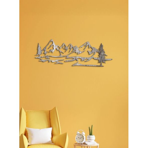 Dřevěný obraz Silueta hor