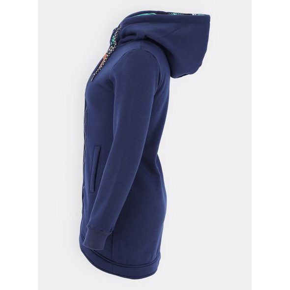 Dlhá dámska tmavomodrá mikina