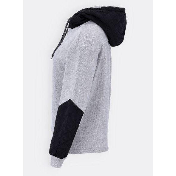 Dámská volná mikina s kapucí světle šedá