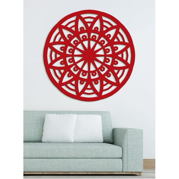 Dřevěná mandala na stěně FLOWER