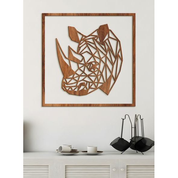 Dřevěný obraz nosorožce