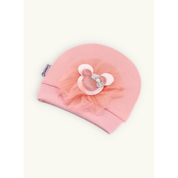 Detská čiapka Medvedia ruža broskyňová
