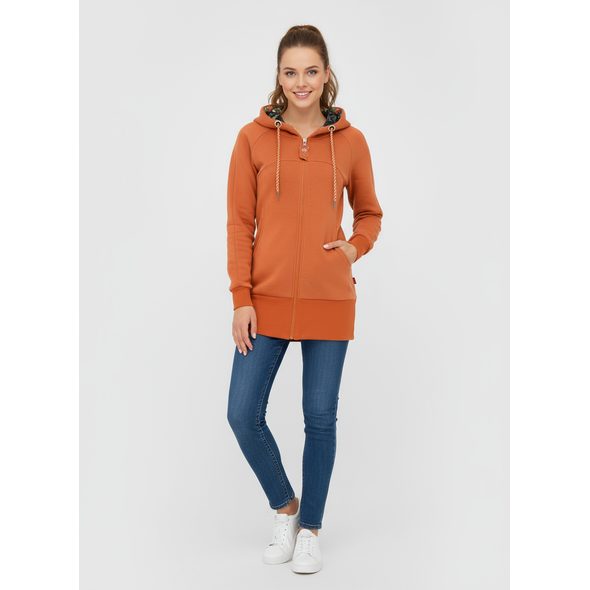 HNEDÁ MIKINA S KVETINOVOU KAPUCŇOU