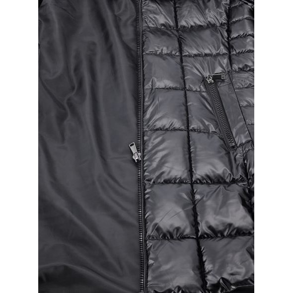 Dámská lesklá prošívaná bunda černá