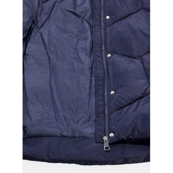 Dámská krátká prošívaná bunda tmavě modrá