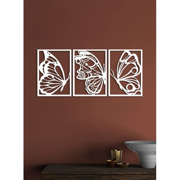 TŘÍDÍLNÝ DŘEVĚNÝ OBRÁZEK MOTÝLŮ