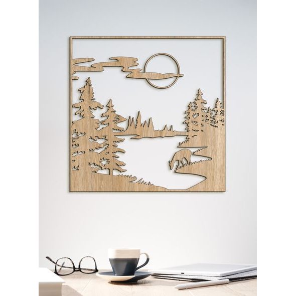 Drevený obraz Lesná čistinka