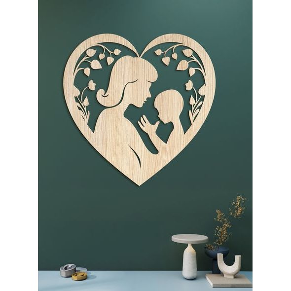 DŘEVĚNÝ OBRAZ MATKA A DÍTĚ