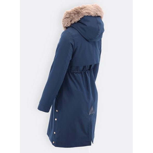 Dámska dlhá zimná bunda tmavomodrá
