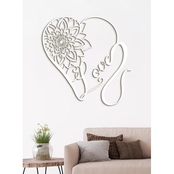 Dřevěný obrázek srdce - LOVE