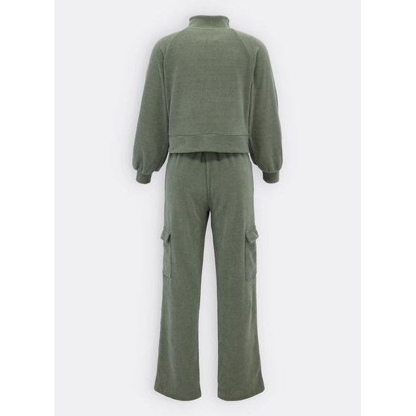 Dámská tepláková souprava crop top olivová