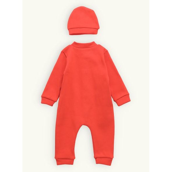 Dětské žebrované body s čepicí oranžové