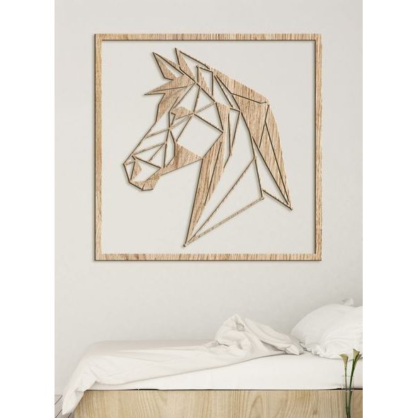 Dřevěný obrázek siluety koně