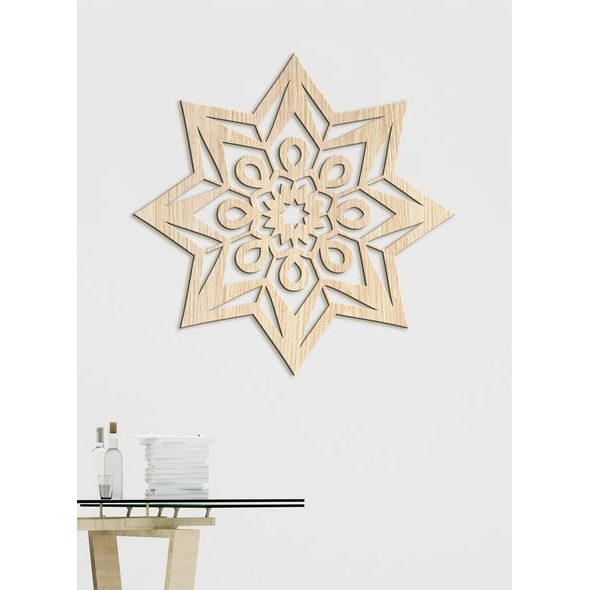 Moderní dřevěná mandala STAR