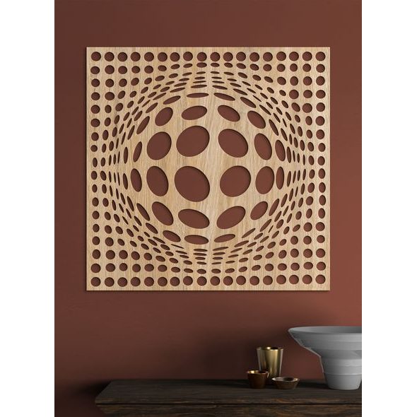 Dřevěný obraz 3D iluze