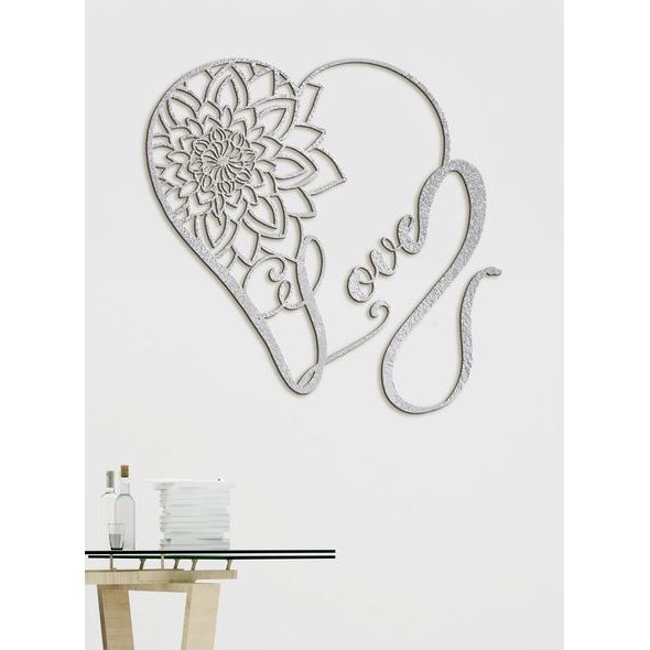 Dřevěný obrázek srdce - LOVE