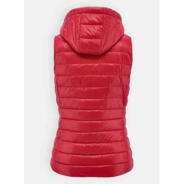 Dámská krátká vesta s kapucí červená