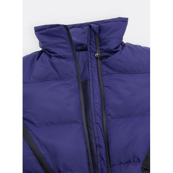 Dámská zimní bunda bez kapuce modrá