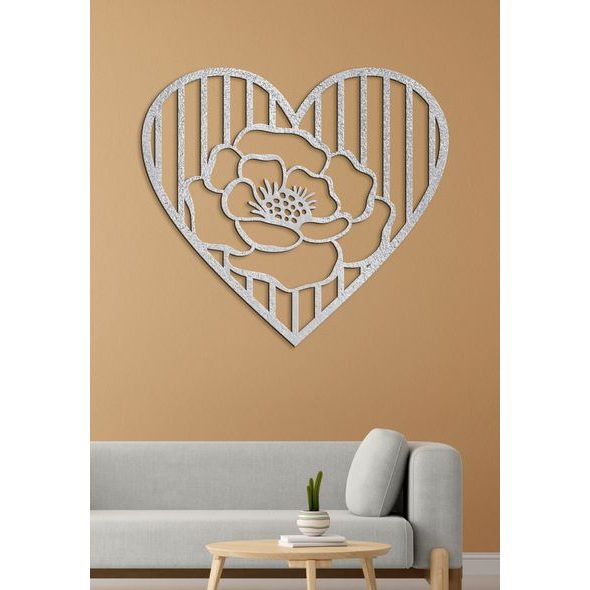 Dřevěný obrázek růže v srdci