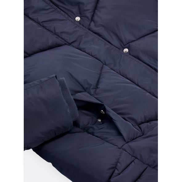 Dámská krátká prošívaná bunda tmavě modrá