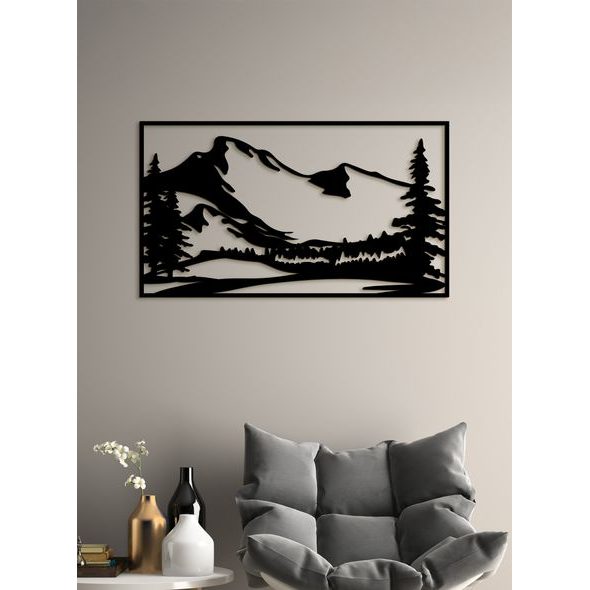 Dřevěný obraz ze dřeva Silueta hor