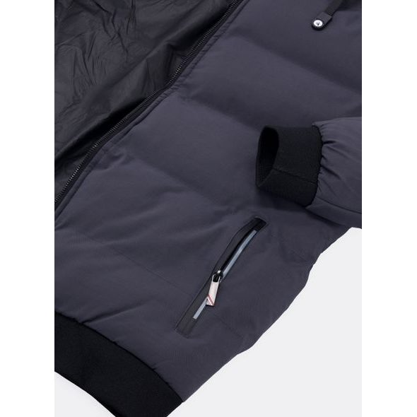 Pánská zimní bunda s kapucí grafitová