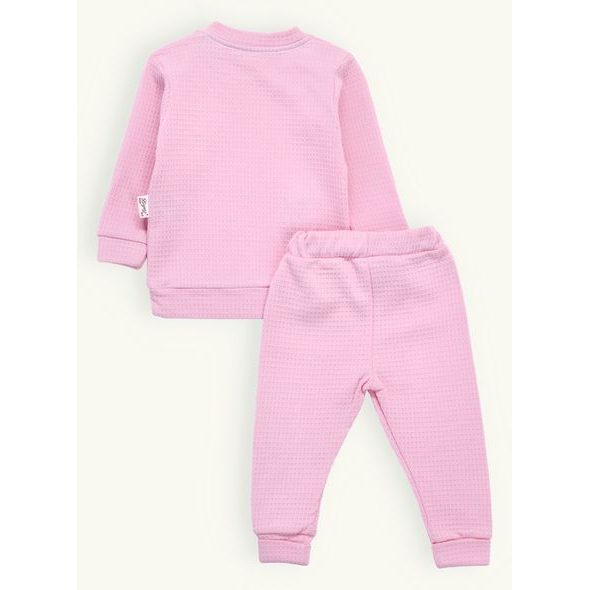 Dětská tepláková souprava s mašlemi růžová