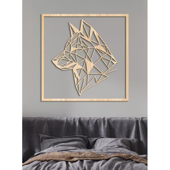 Dřevěný obraz Silueta vlka