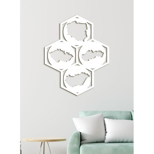 Dřevěný nástěnný obraz Mapy