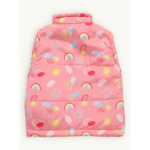 Dětská prošívaná vesta DUHA broskvová