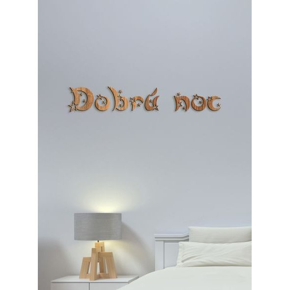 Drevený nápis "Dobrú noc"