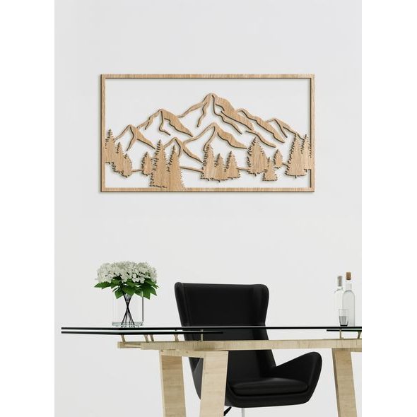 Dřevěný obraz Horská krajina
