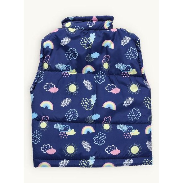 Detská prešívaná vesta DÚHA tmavomodrá