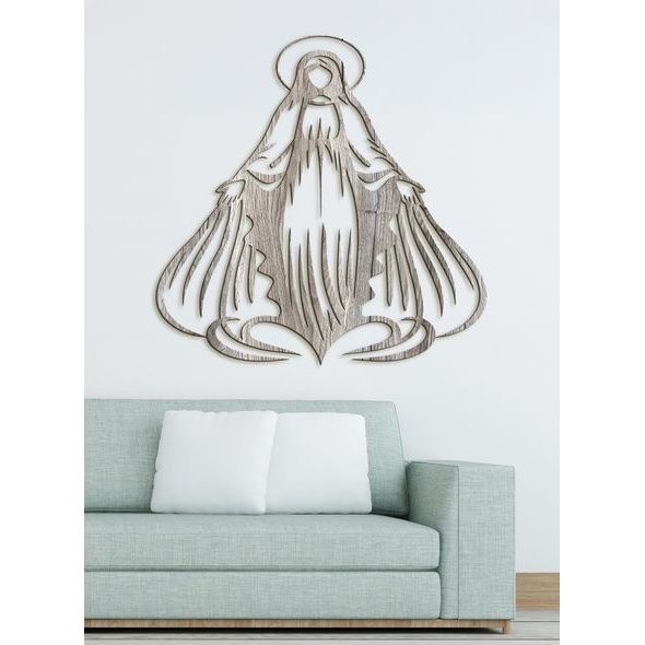 Dřevěný obrázek Panny Marie