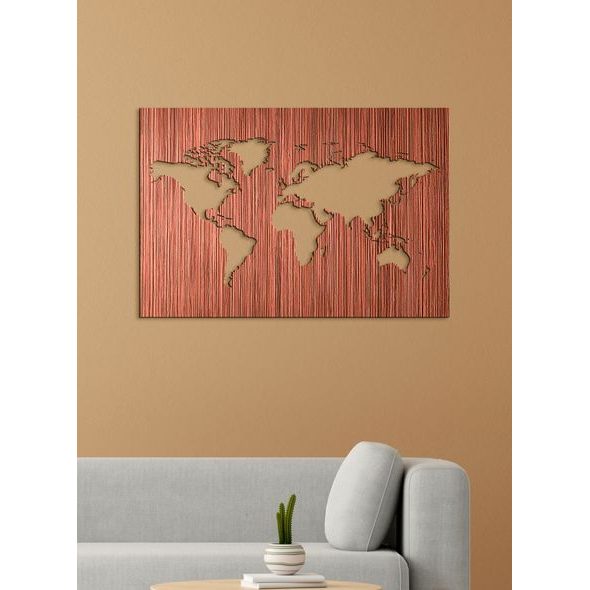 Dřevěné nástěnné umění Mapa světa