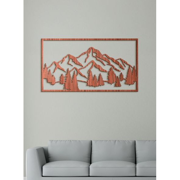 DŘEVĚNÝ OBRAZ HORSKÁ KRAJINA