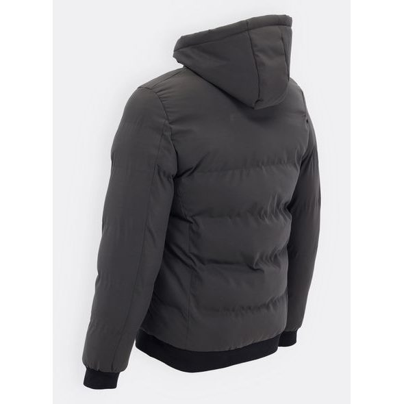 Pánska zimná bunda s kapucňou tmavozelená