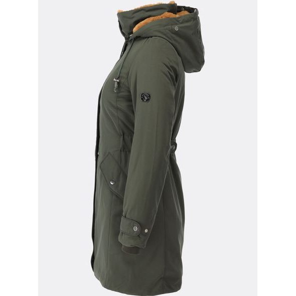 Zateplená dámska zimná bunda tmavozelená