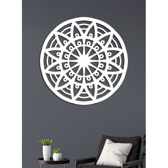 Dřevěná mandala na stěně FLOWER