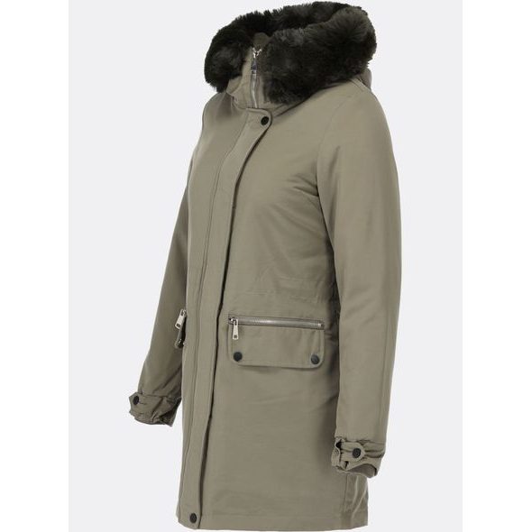 Dámska zimná bunda s kapucňou khaki