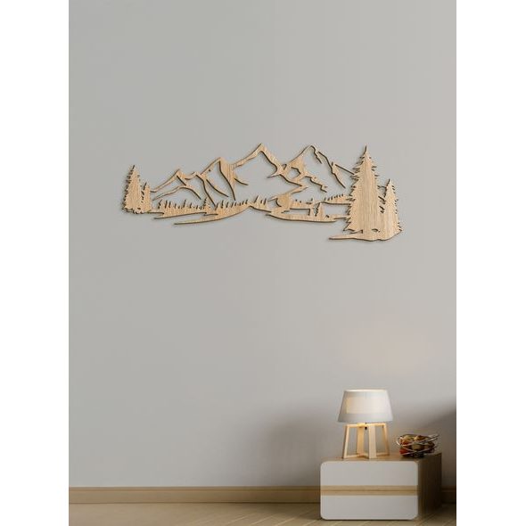 Dřevěná dekorace na zeď MOUNTAINS