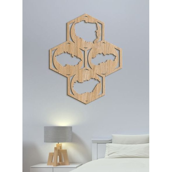 Dřevěný nástěnný obraz Mapy