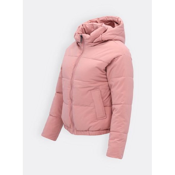 Dámská krátká zimní bunda pudrová