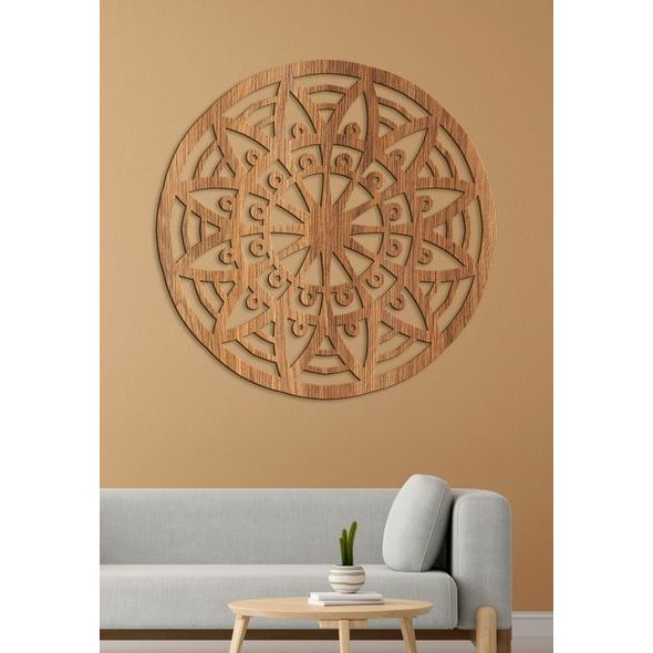 Dřevěná mandala na stěně FLOWER