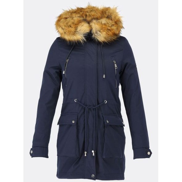 Parka s odopínateľným futrom tmavomodrá
